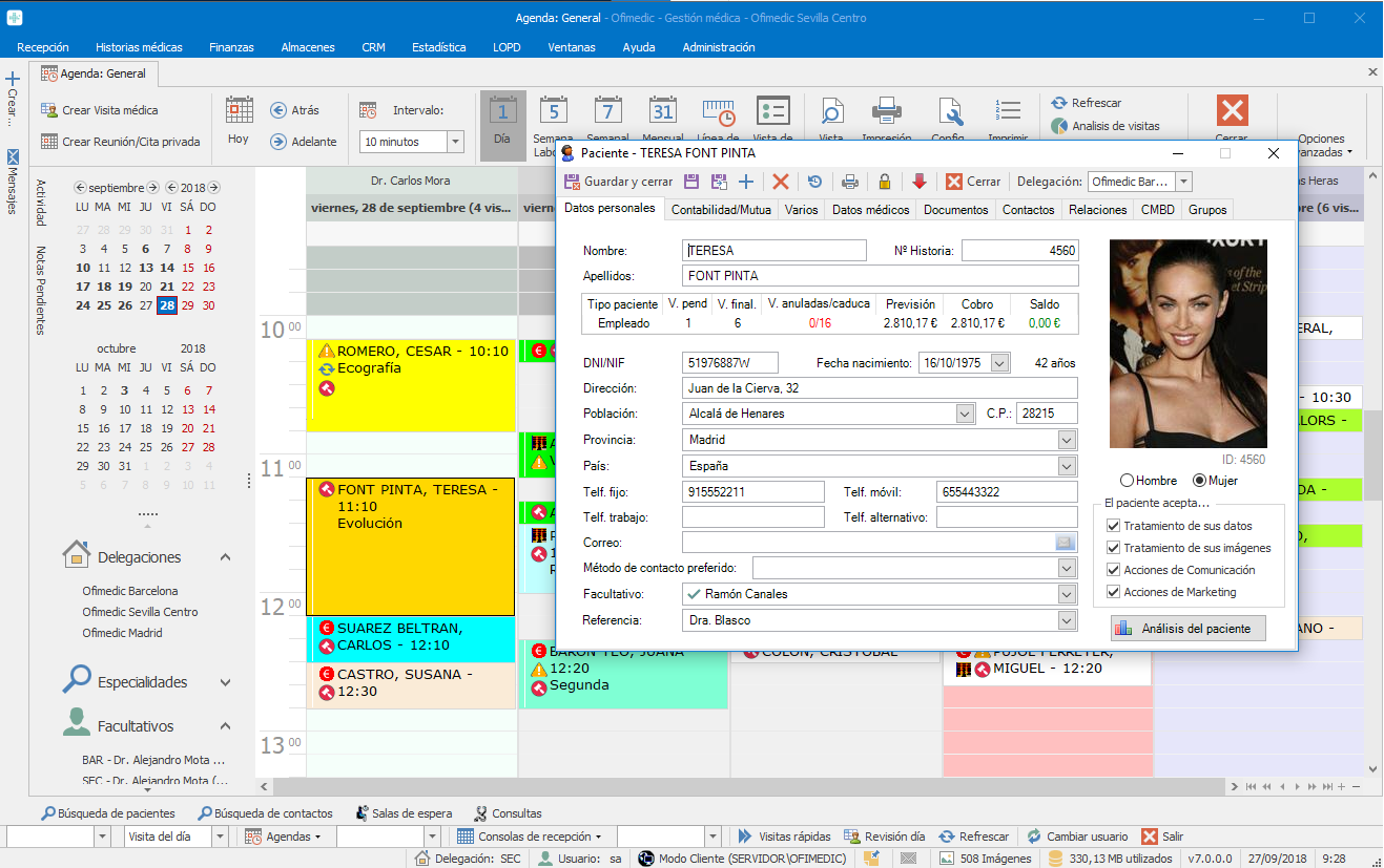 Recepción: Paciente